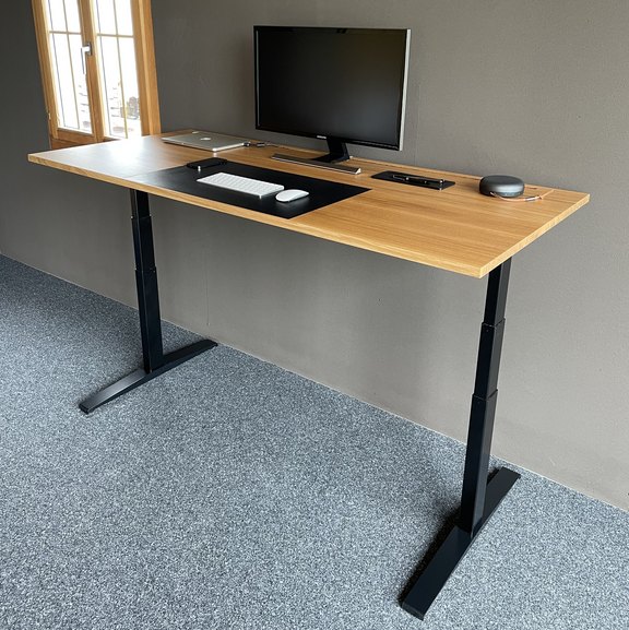 Schreibtisch höhenverstellbar mit Desktop Schreibeinlage